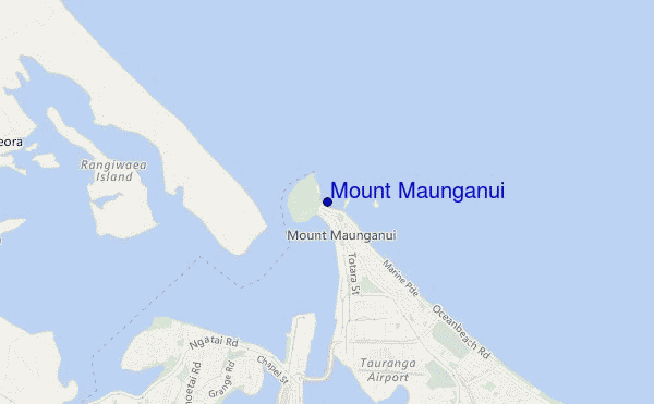 locatiekaart van Mount Maunganui