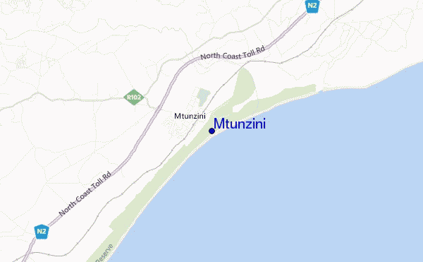 locatiekaart van Mtunzini