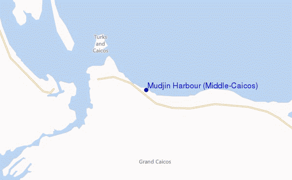 locatiekaart van Mudjin Harbour (Middle-Caicos)