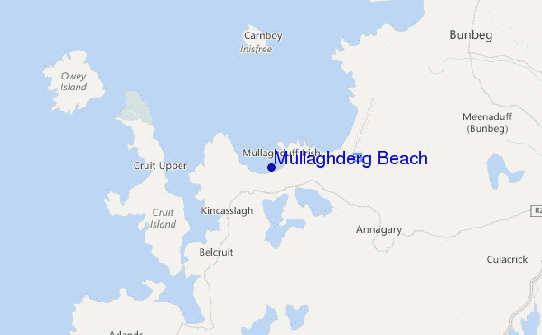 locatiekaart van Mullaghderg Beach