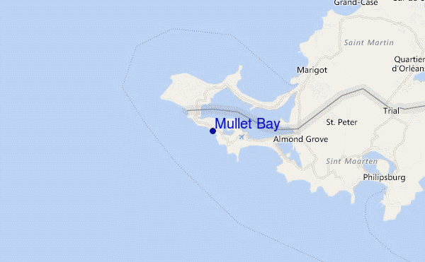 locatiekaart van Mullet Bay