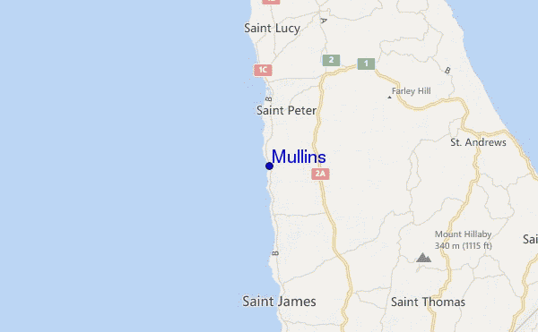 locatiekaart van Mullins