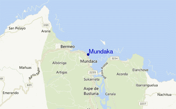 locatiekaart van Mundaka