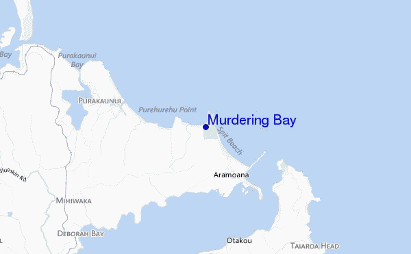 locatiekaart van Murdering Bay