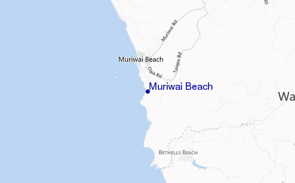 locatiekaart van Muriwai Beach
