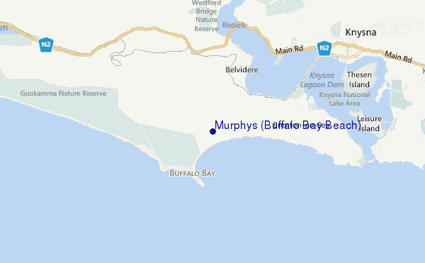 locatiekaart van Murphys (Buffalo Bay Beach)