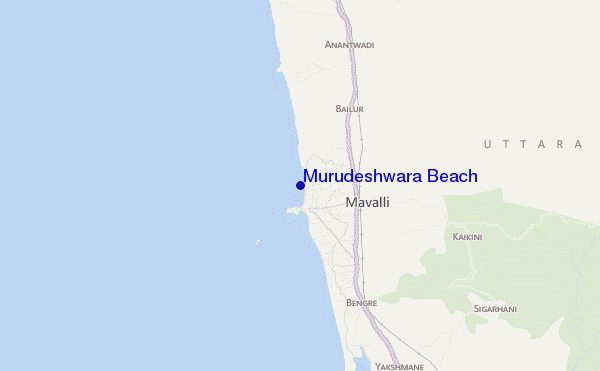 locatiekaart van Murudeshwara Beach