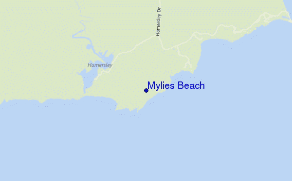 locatiekaart van Mylies Beach