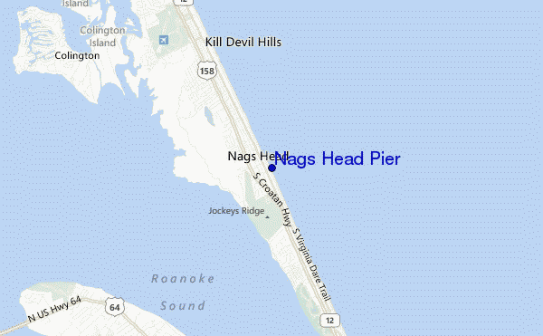 locatiekaart van Nags Head Pier