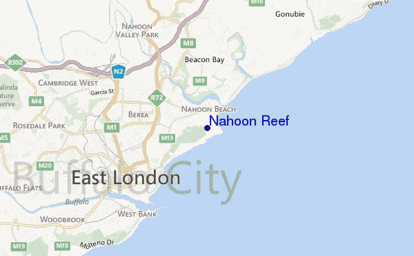 locatiekaart van Nahoon Reef