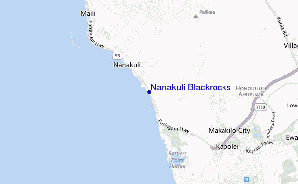 locatiekaart van Nanakuli Blackrocks