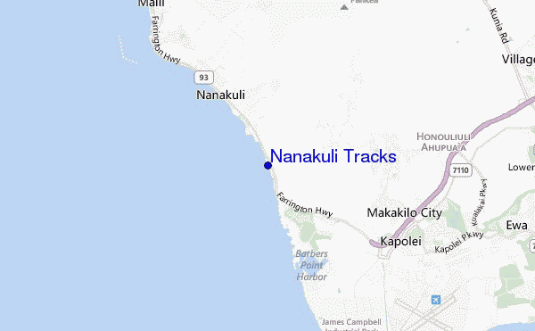 locatiekaart van Nanakuli Tracks