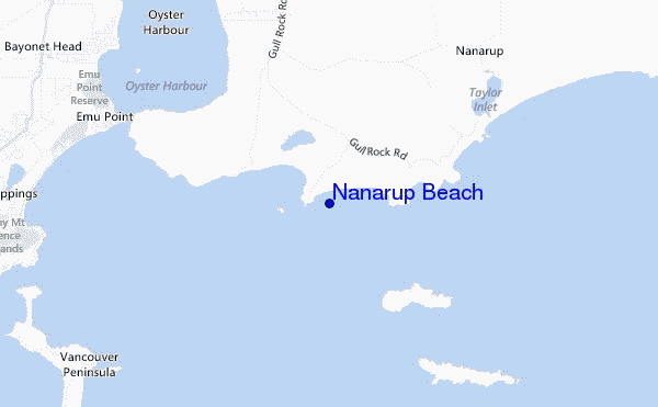 locatiekaart van Nanarup Beach