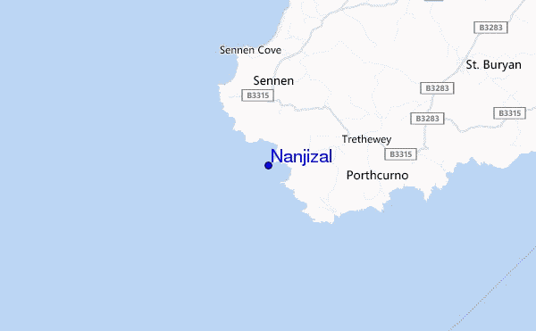 locatiekaart van Nanjizal