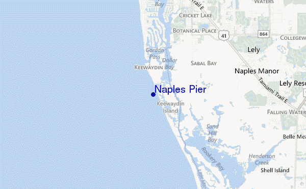 locatiekaart van Naples Pier