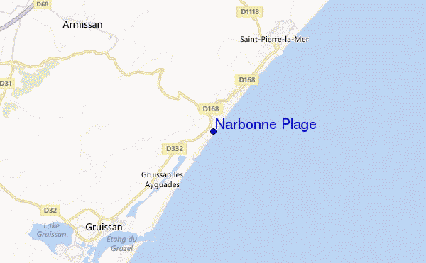 locatiekaart van Narbonne Plage