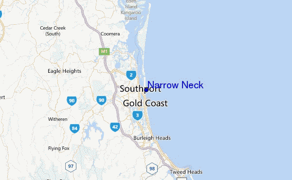 Narrow Neck Location Map