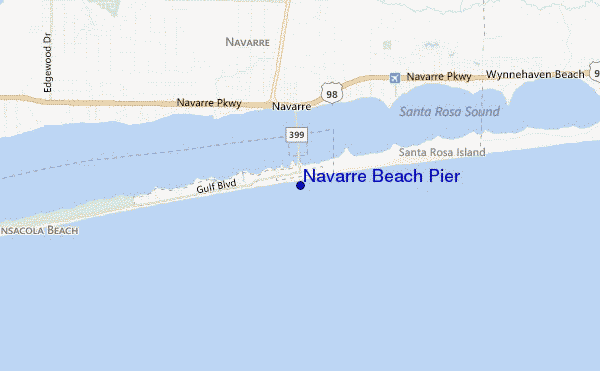locatiekaart van Navarre Beach Pier