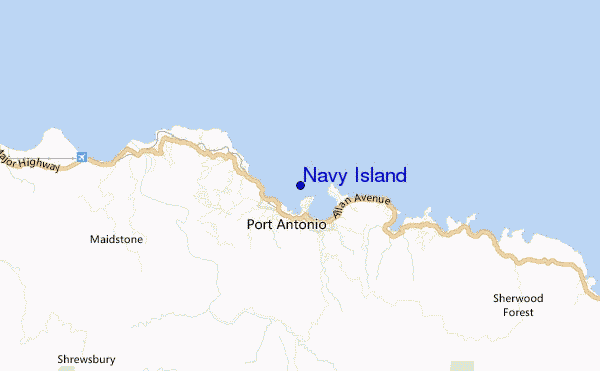 locatiekaart van Navy Island