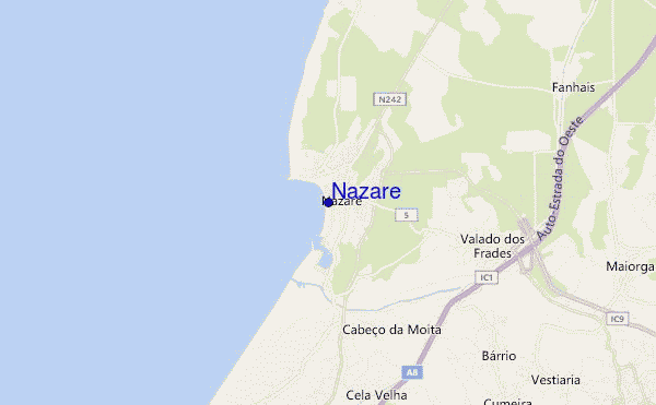 locatiekaart van Nazare