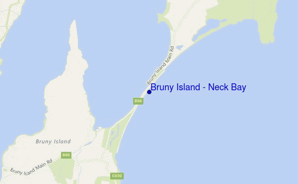 locatiekaart van Bruny Island - Neck Bay