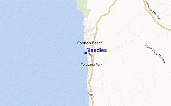 locatiekaart van Needles
