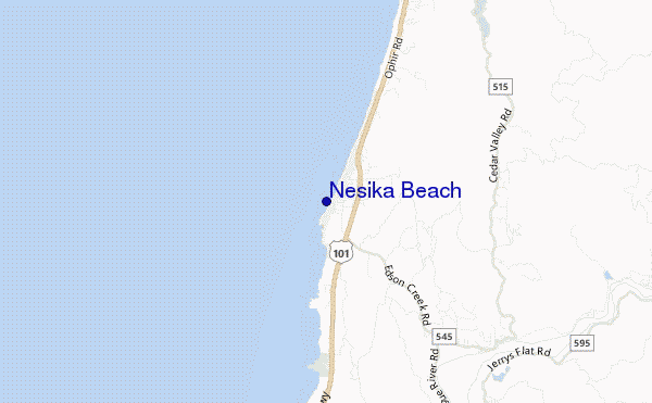 locatiekaart van Nesika Beach