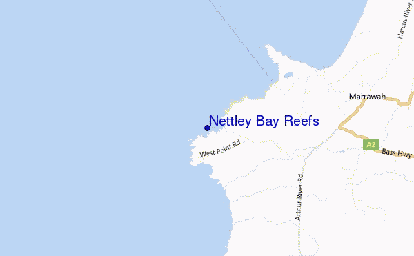 locatiekaart van Nettley Bay Reefs