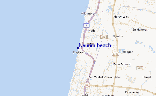 locatiekaart van Neurim beach