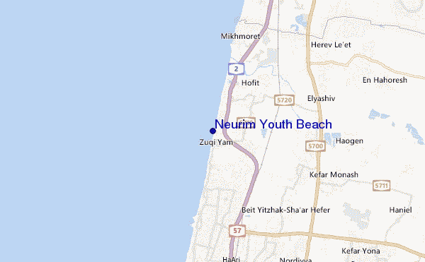 locatiekaart van Neurim Youth Beach