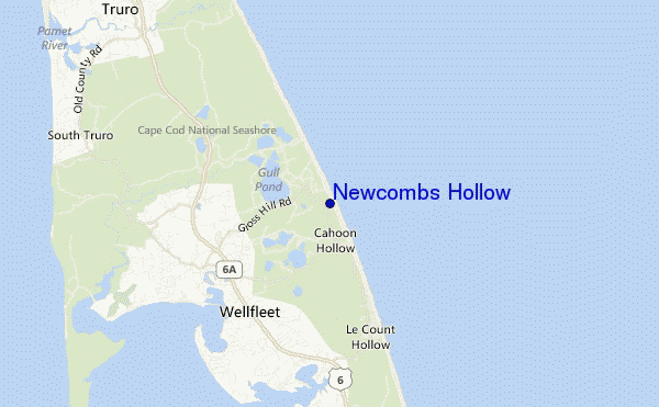 locatiekaart van Newcombs Hollow