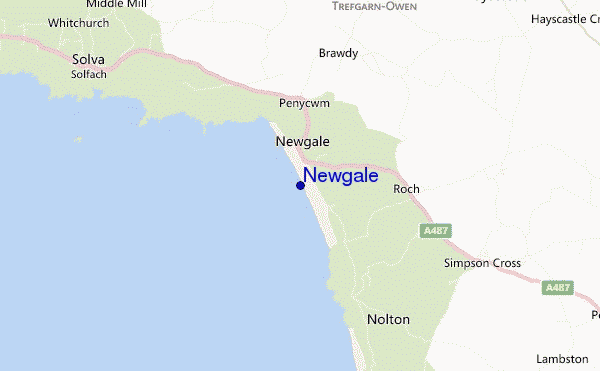 locatiekaart van Newgale