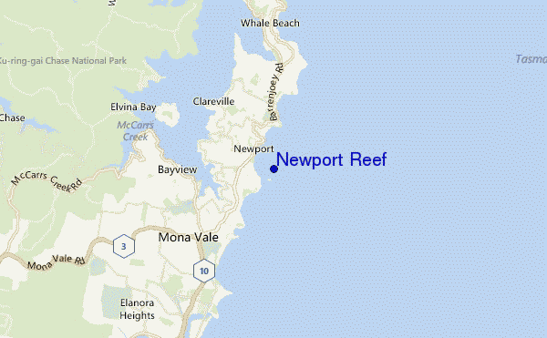locatiekaart van Newport Reef