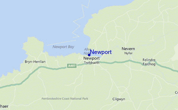 locatiekaart van Newport