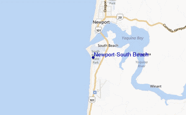 locatiekaart van Newport-South Beach