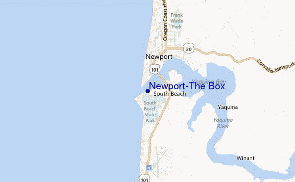 locatiekaart van Newport-The Box