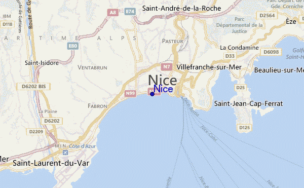 locatiekaart van Nice