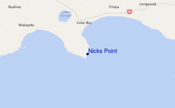 locatiekaart van Nicks Point