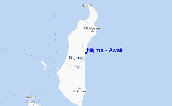 locatiekaart van Niijima - Awaii