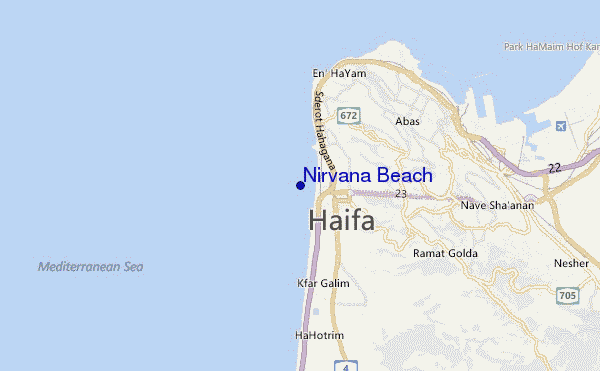 locatiekaart van Nirvana Beach
