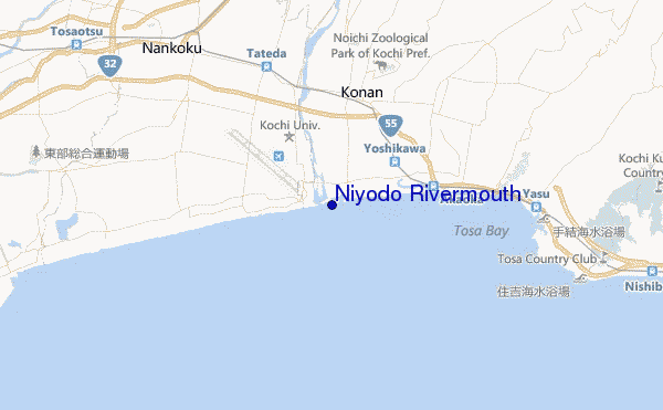 locatiekaart van Niyodo Rivermouth