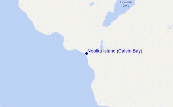 locatiekaart van Nootka Island (Calvin Bay)