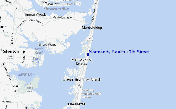 locatiekaart van Normandy Beach - 7th Street