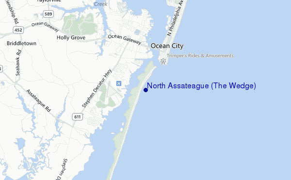 locatiekaart van North Assateague (The Wedge)