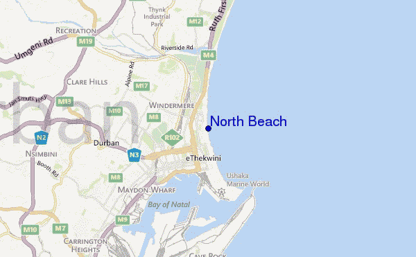 locatiekaart van North Beach