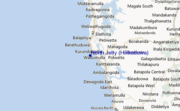 locatiekaart van North Jetty (Hikkaduwa)