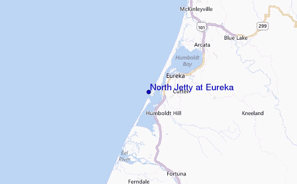 North Jetty at Eureka Location Map