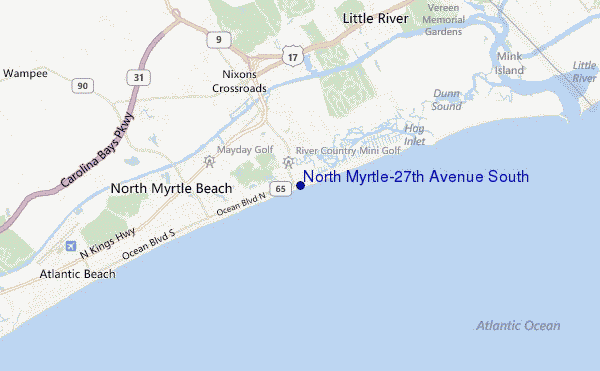 locatiekaart van North Myrtle/27th Avenue South