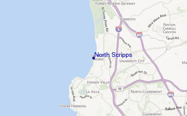 locatiekaart van North Scripps