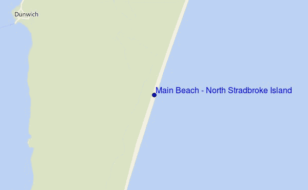 locatiekaart van Main Beach - North Stradbroke Island